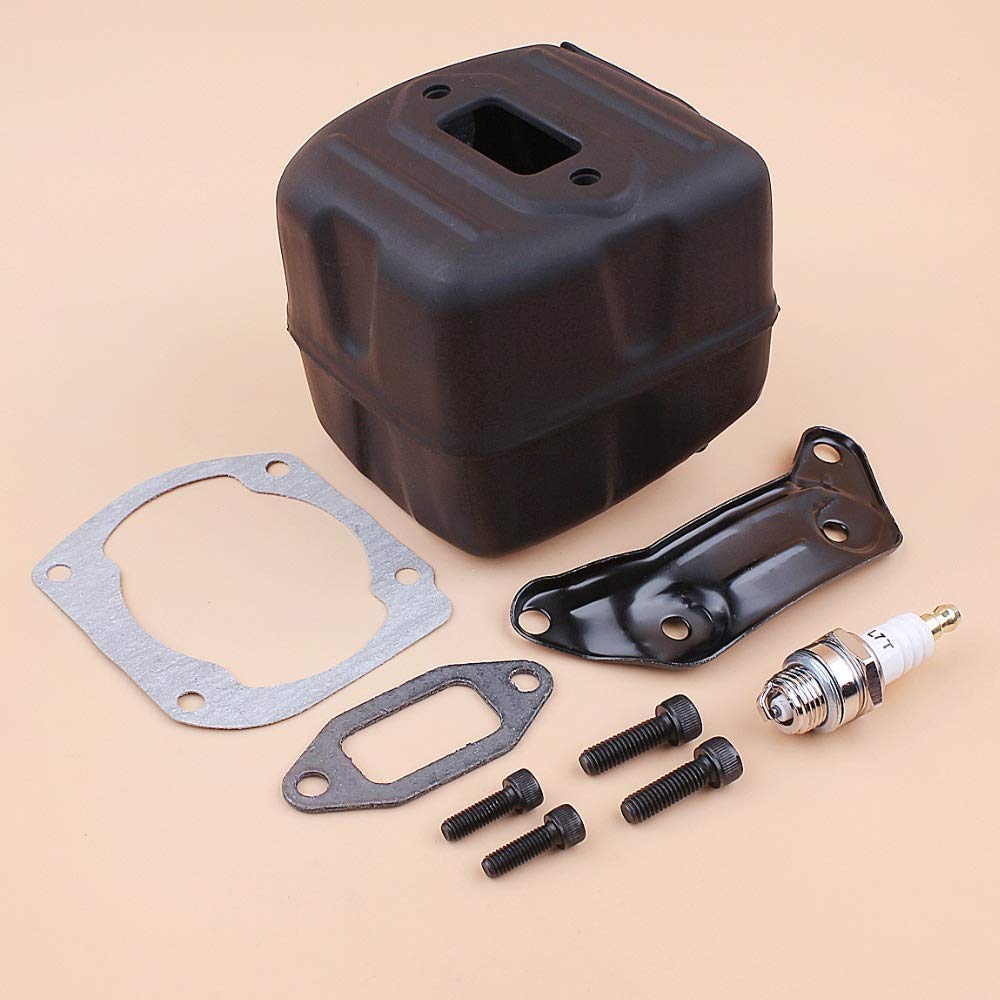 Kit de Montaje de Tornillo de Junta de Soporte de Escape de silenciador Compatible con Motosierra Husqvarna 385390 XP 385XP 390XP con Pantalla parachispas