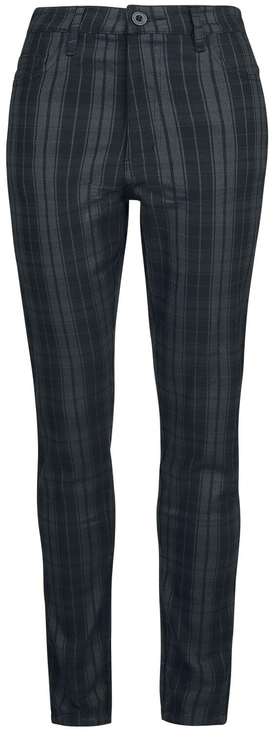 Hell Bunny Storm Skinny Trousers Grey