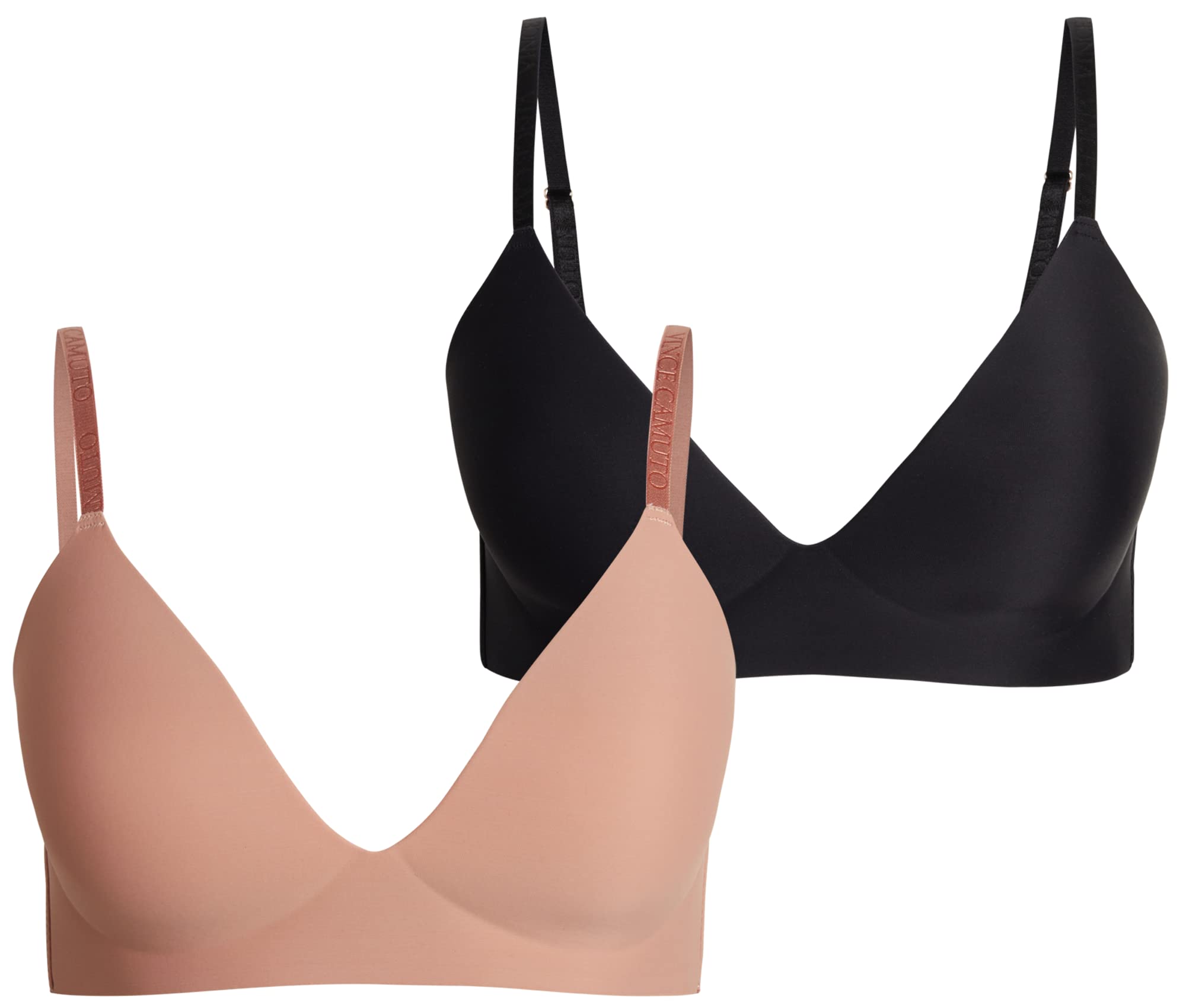 Vince Camuto Women's Bra - 2 Pack Lightweight Molded Microfiber Spacer Bra (B Cup/C Cup)