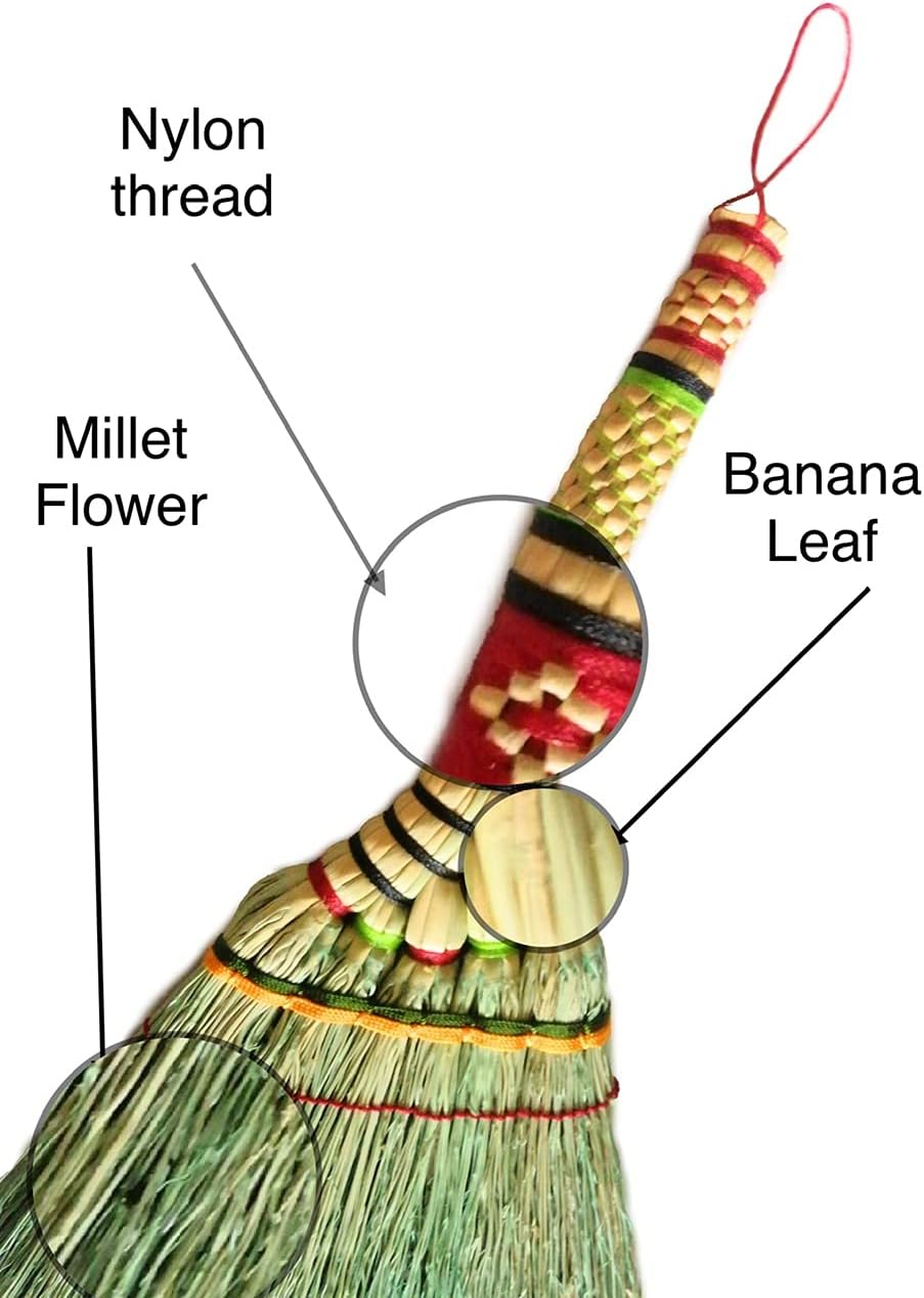 SN SKENNOVA - 16 inch Tall of Hand Broom Brush Whisk Broom Dusting Brush Broom Handmade Cleaning Tools Household : Health & Household