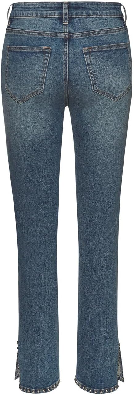 LASCANA Women's Embellished Split Hem Jeans
