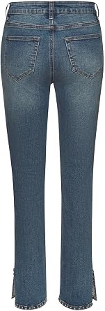 LASCANA Women's Embellished Split Hem Jeans