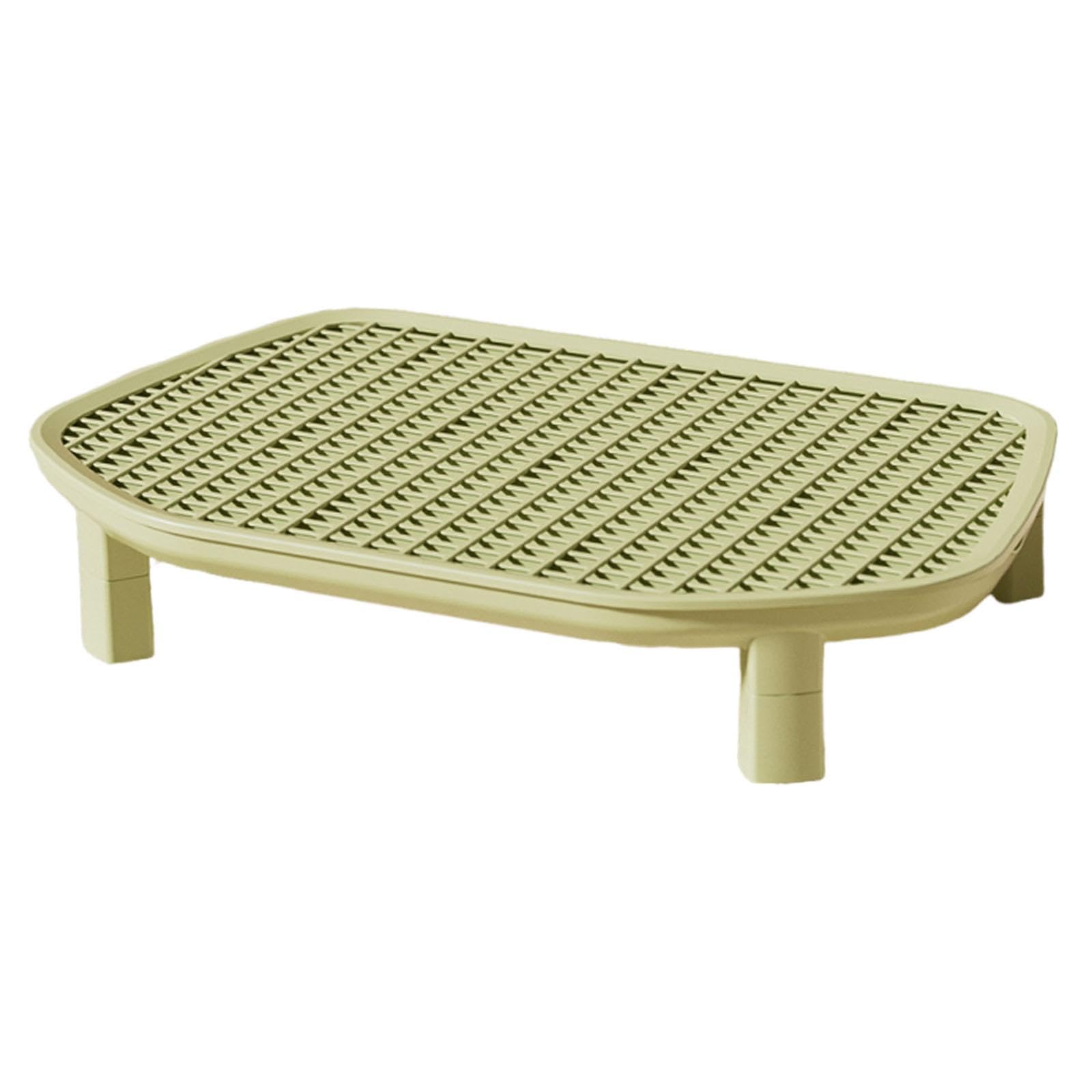 MotiveTech Cat Litter Box Step, Practical Step for Kitten Litter Boxes, Easy to Clean, with Litter Collection Tray, Green