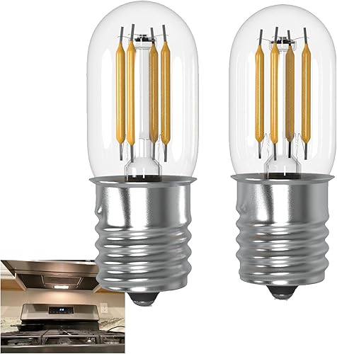 Bombilla LED E17 para microondas, bajo el capó, equivalente a 40 vatios, 4 W, bombillas para refrigerador, 3000 K, blanco cálido, 120 V, para