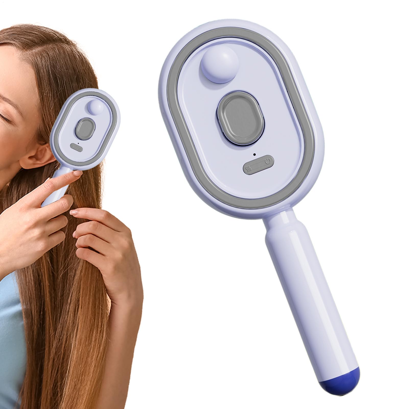 Brosse électrique pour cheveux mouillés ? Outil démêlant par vibration avec coussin d'air rouge clair | Peigne électrique pour femmes et filles, maison, coiffage, lissage, brillance et soins