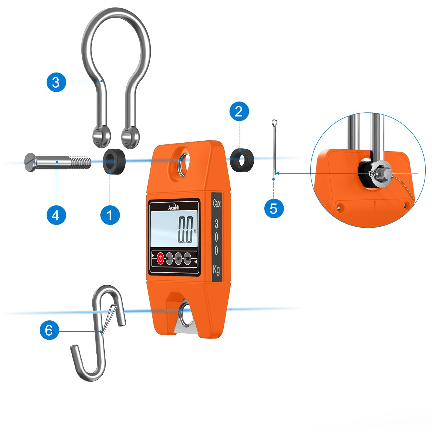 Digital Hanging Scale - 400kg/880lb Heavy Duty Luggage Crane Scale -4 Digital Hanging Scale - 400kg/880lb Heavy Duty Luggage Crane Scale -4
