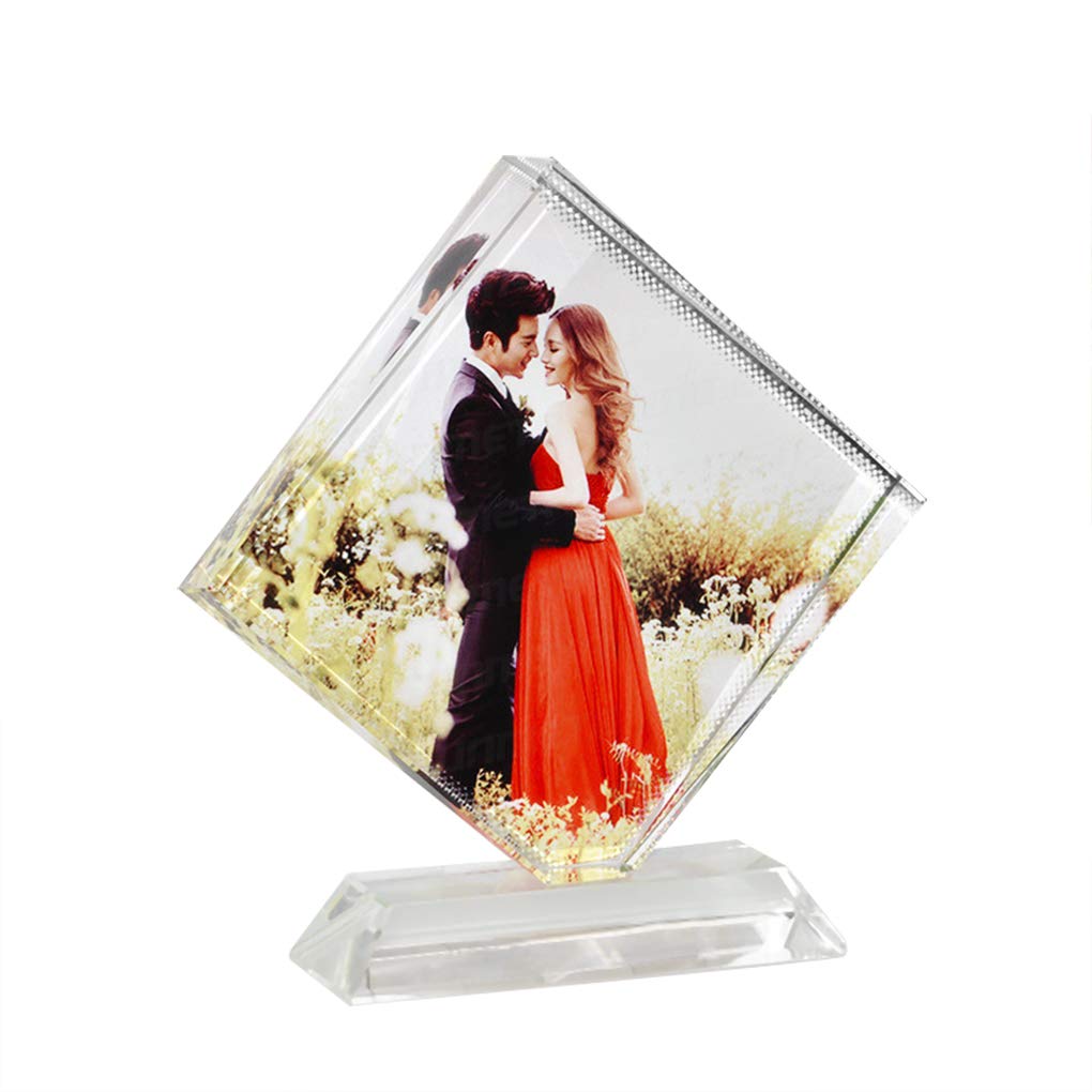 Custom Picture Frames Personalized Gifts Customized Photo Frames Office Desktop Photo Display Acrylic Collage Tabletop Frame 3D Photo Crystal Print with Your Photos Birthday Valentine's Xmas Gifts