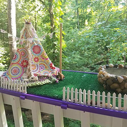 Haawooky 4 Pieces 35 Inch Miniature Fairy Garden Ornament Fence,Wood Picket Fence Mini Decorative Fence for Home Garden,Plant Pot Decor DIY Crafts(White)