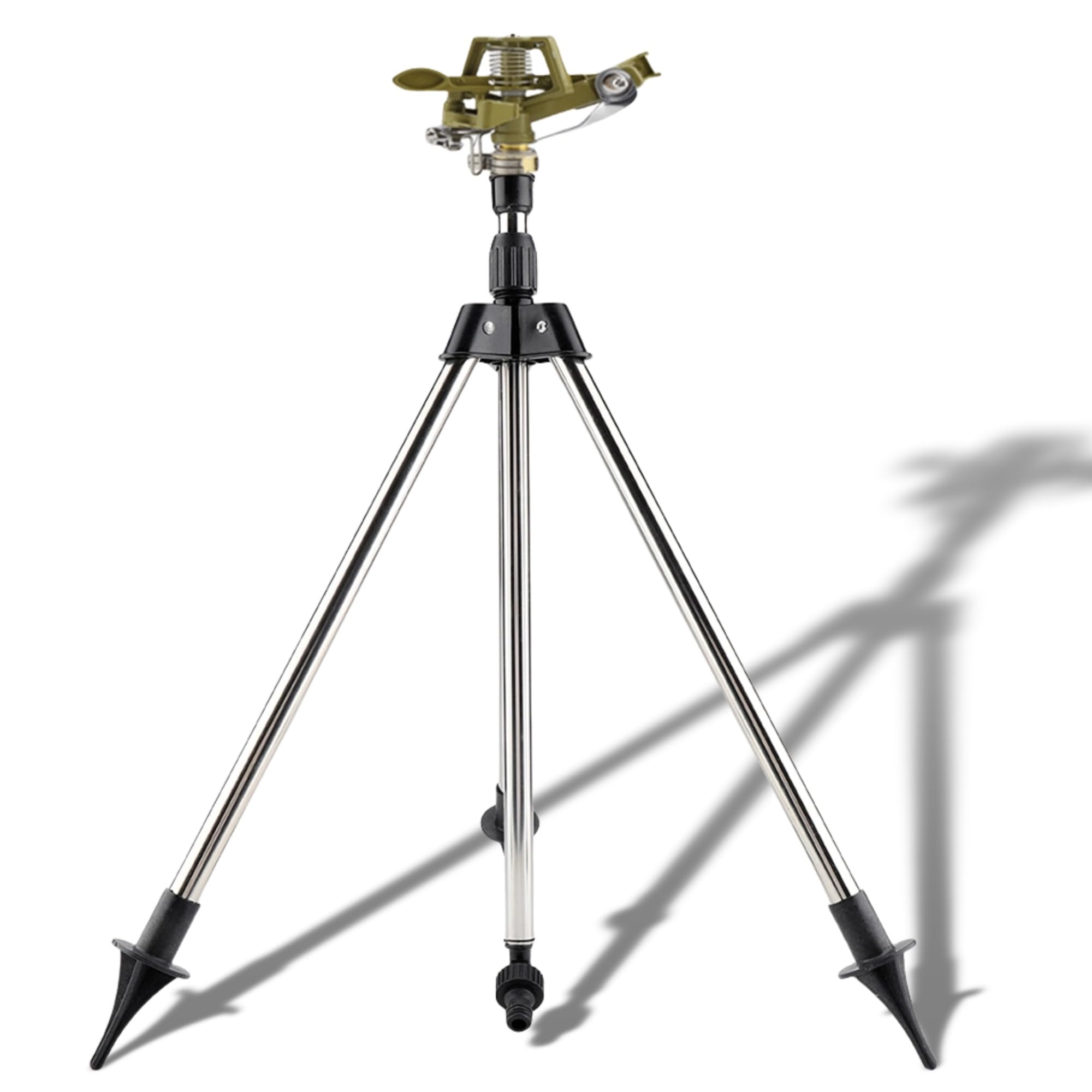 Aspersores De Riego Agricola,Aspersor Riego,Aspersores De Riego Cesped Rociador De Tripode De AleacióN De Zinc con TríPode De Acero Inoxidable Pico De Cobertura Grande Cobertura AutomáTica 360 ° Girat