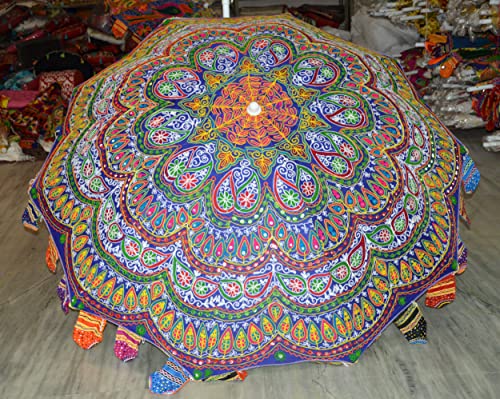 Garden Patio Parasol Umbrellas Beach Umbrella Decorative Umbrellas For Bridal Shower Outside Umbrella For Garden Wedding Party Umbrellas 82", Blue Flower, Youth Large / 11-13 #TOP3