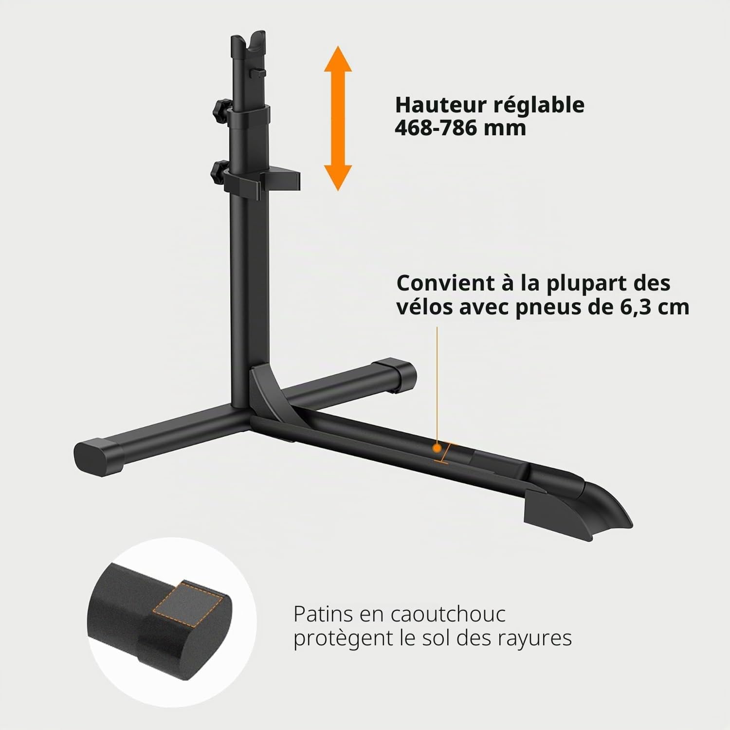 Mimoke Support vertical pour vélo - Support de sol droit pour le rangement des vélos à l'intérieur - Garages et appartements (deux pièces)
