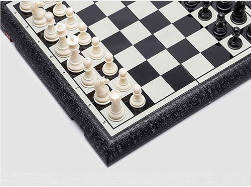 Miniatura 5 de YANYAN Juego de ajedrez de ajedrez, juego de ajedrez magnético de viaje, juego de ajedrez plegable y portátil de almacenamiento de mesa (tamaño