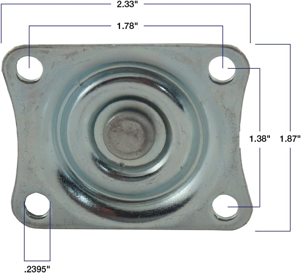 TPR Rubber Caster Wheel with Rigid Non-Swivel Top Plate - 2-Inch - 90 lb. Load Capacity - Non-Marking for Use in Hospitals, Food Service, & Other Institutional Applications