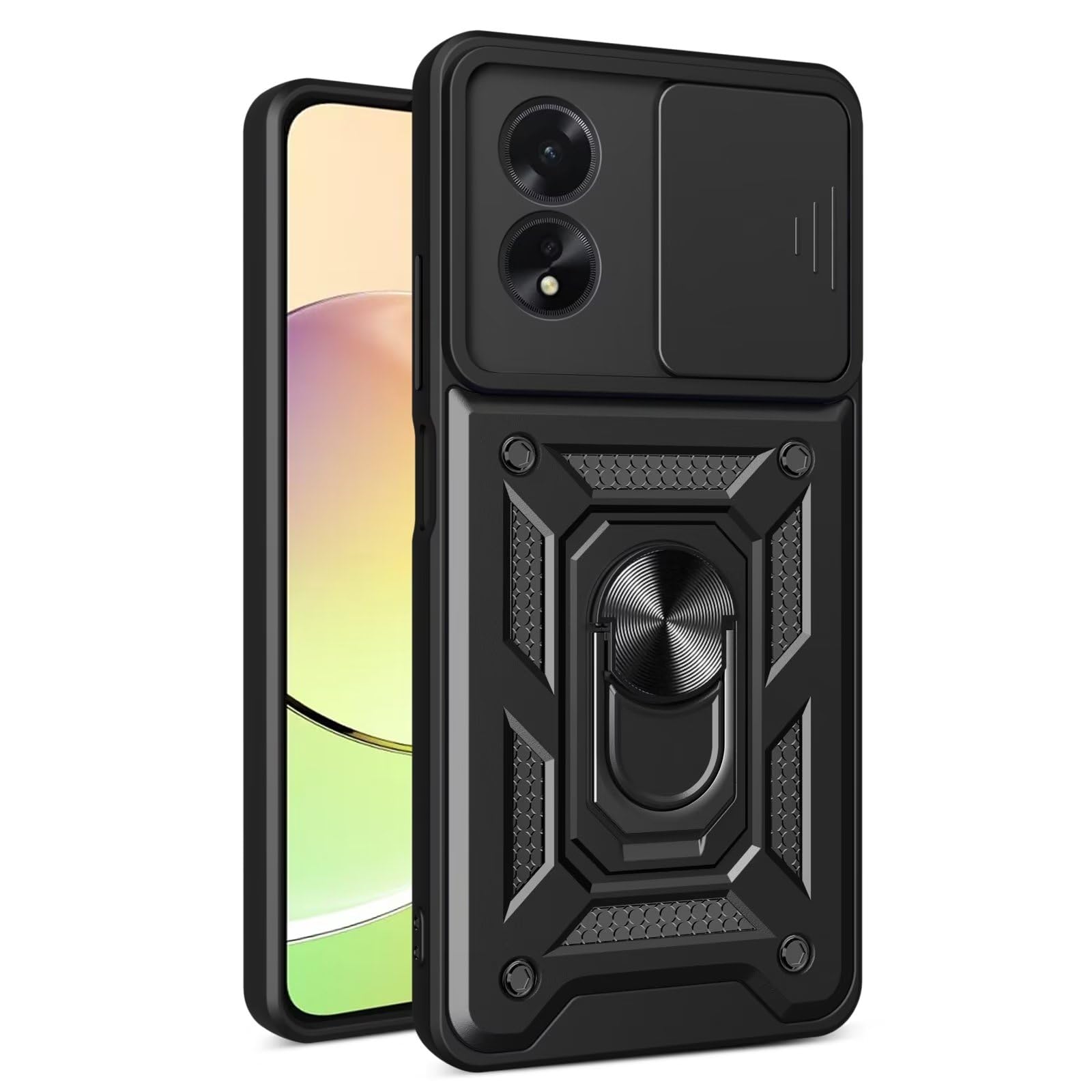 RankOne La Custodia del Telefono è Adatta per OPPO A58 (4G) (6.72 Inches), Case per Cellulare in Silicone con Telaio Galvanico - Blu navy