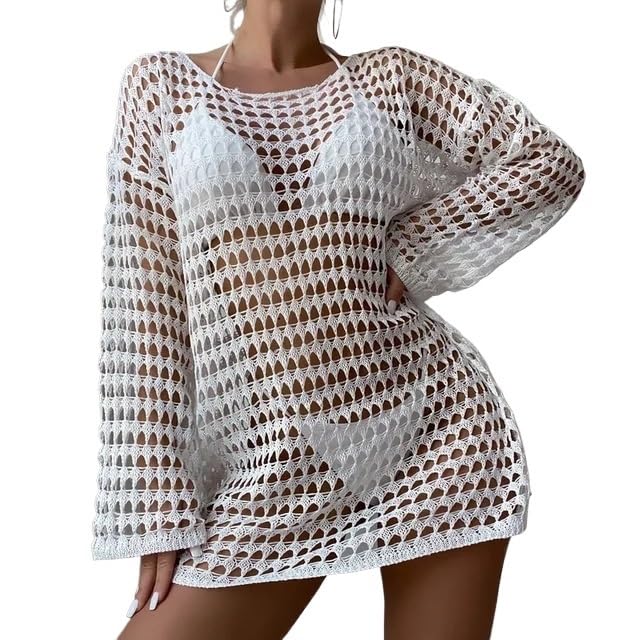 Vestidos Playa Sheer See Through Sexy Knitted Crochet Tunic Beach Cover Up Cover-ups Beach Dress Beach Wear Beachwear Female Women Vestido Playa Mujer