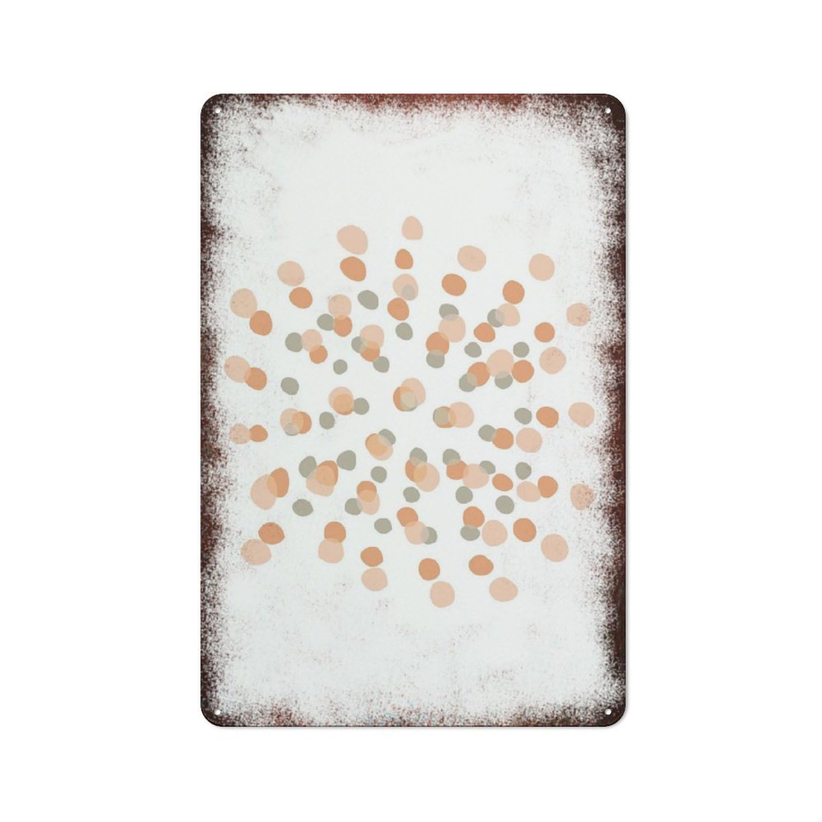 peiyeety Metal Tin Sign Abstract Dot Pattern Vintage Rustic Wall Art Kitchen Bathroom Bedroom Living Room Cafe Farmhouse Entryway Office Garage Home Bar Laundry Room Porch 6x8 Inch