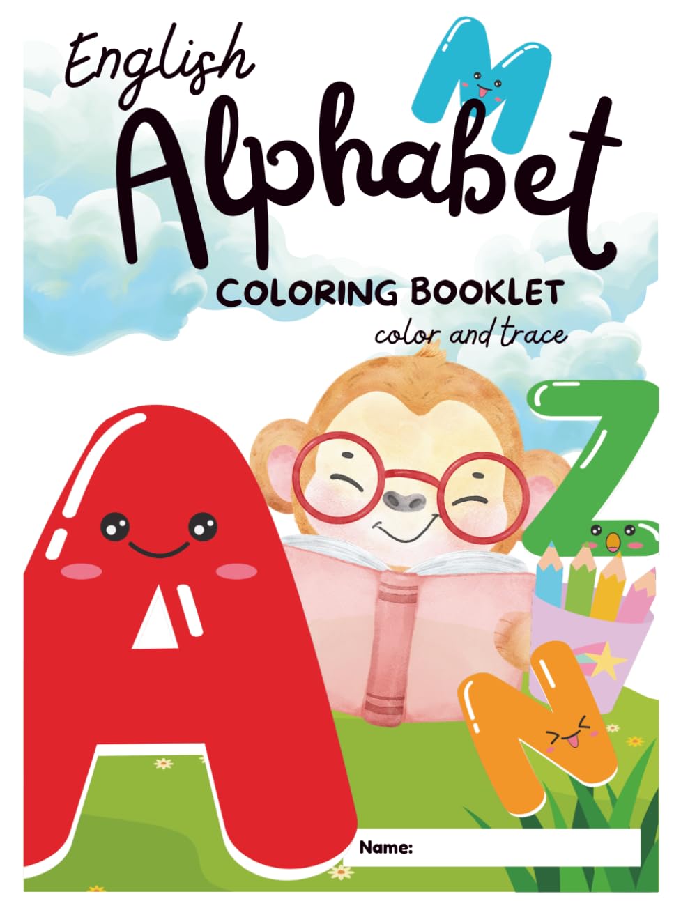 English Alphabet Coloring Book: Color and Trace (Coloring Fun)