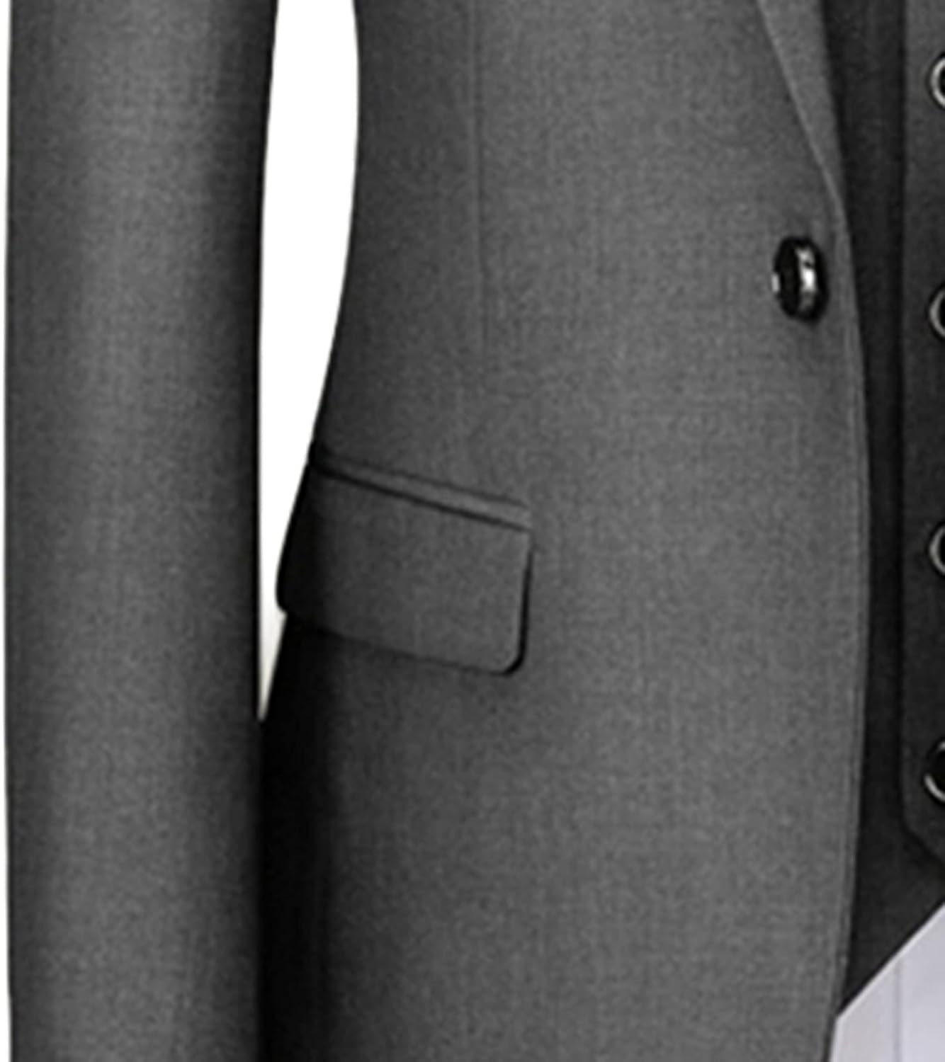 Maiyifu-GJ Men's 3 Piece Solid Color Suit Set Single Breasted Slim Fit Jacket Vest Pants Business Wedding Prom Blazer Sets
