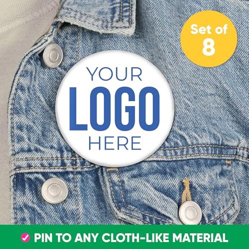 image for Big Dot of Happiness Custom Business Logo Company Button, 3-inch Perso