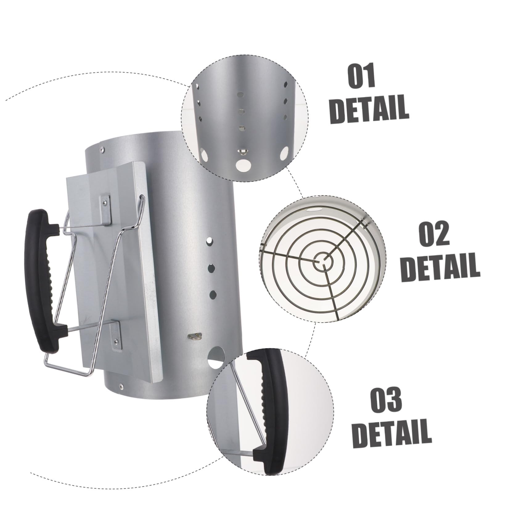 BESTonZON Barbecue Accessori Barbecue Esterno in Secchio Accendifuoco Galvanizzato per Festa Estiva Eccellente Circolazione d'Aria e Nessun Sapore Residuo di Liquido Accendifuoco