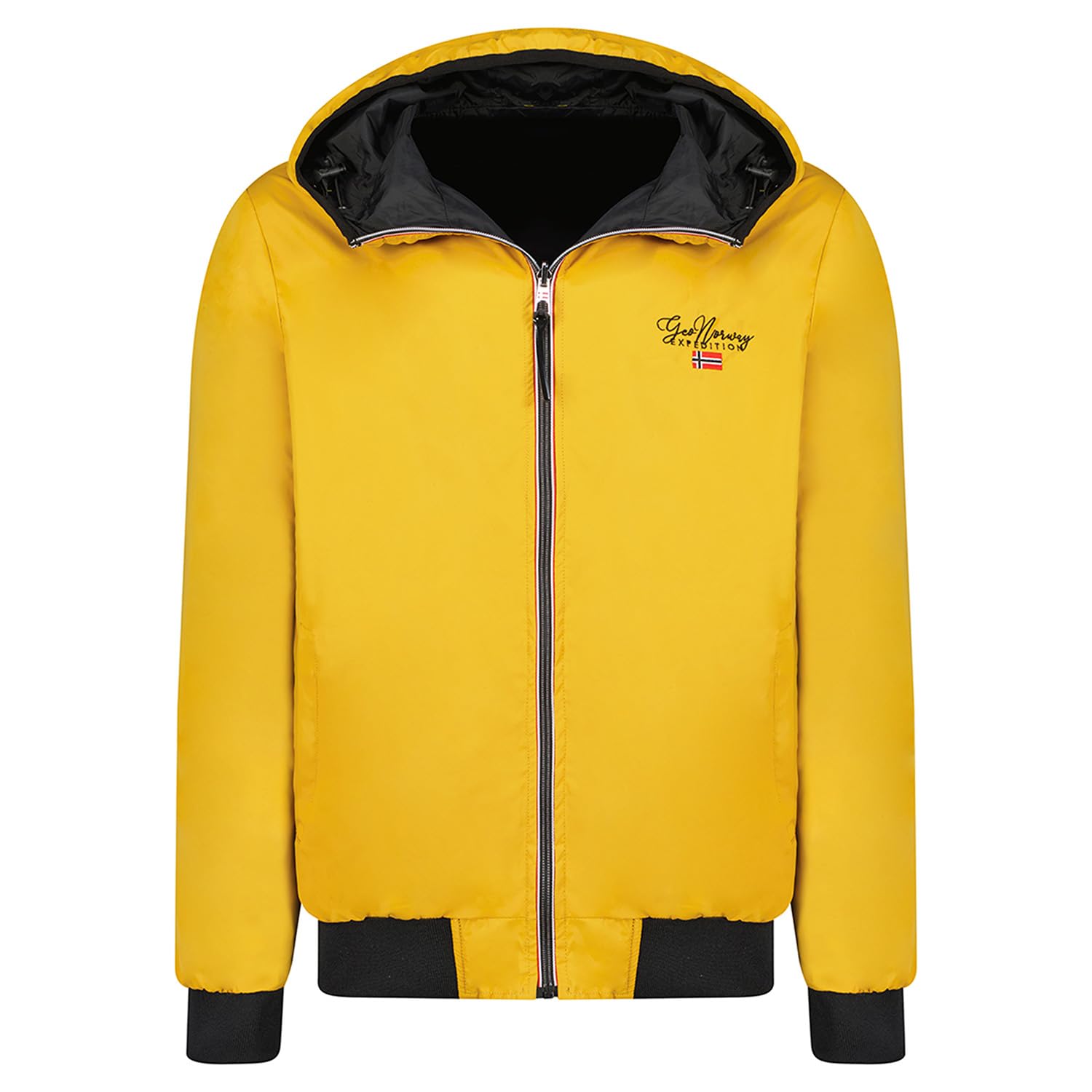 Geographical Norway Arrivialama Men - Męska pikowana ciepła kurtka puchowa na jesień i zimę, ciepła kurtka - kurtka wiatrówka z długim rękawem - męska (czarna 3XL), czarny, 3XL