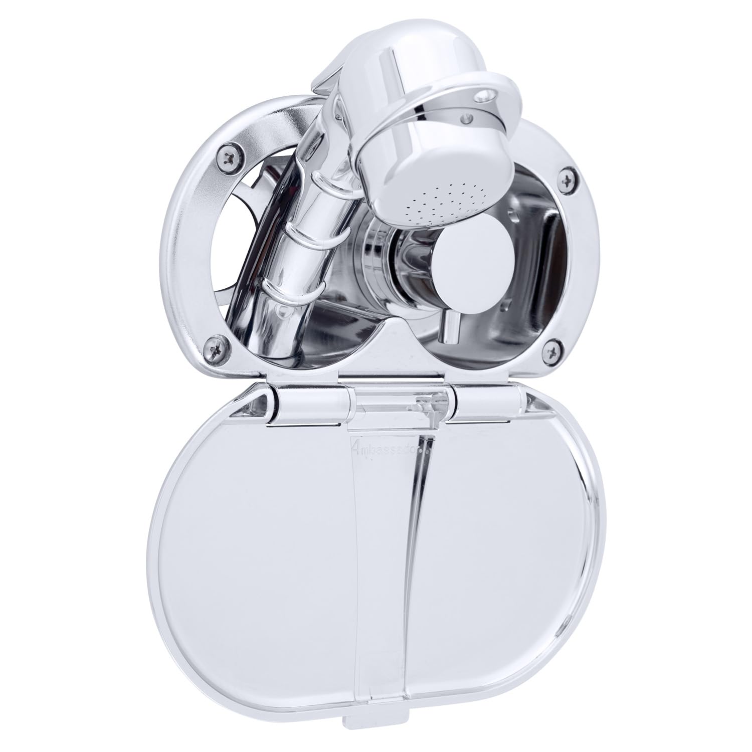 Ambassador Marine Aidack- Transom Shower (Hot/Cold Mixer), Chrome Cup & Lid, Small Chrome Sprayer, 6' Stainless Steel Hose, Chrome Aidack Handle - 136-1708-CP-W