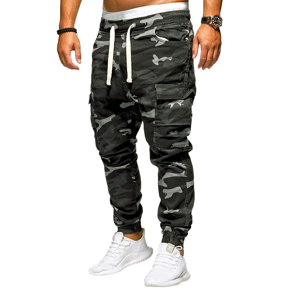 Slim Pants Mens Handsome Pants Men's PocketJeans Tooling M-4XL Loose Fashion Camouflage Pants Men's pants Pants for Men 1960
