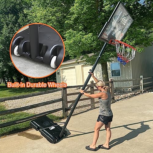 Yohood Basketball Hoop Outdoor 10Ft Adjustable, Portable Basketball Hoop Goal System For Kids Youth And Adults In Backyard/Driveway/Indoor, 44 Inch Shatterproof Backboard #TOP5
