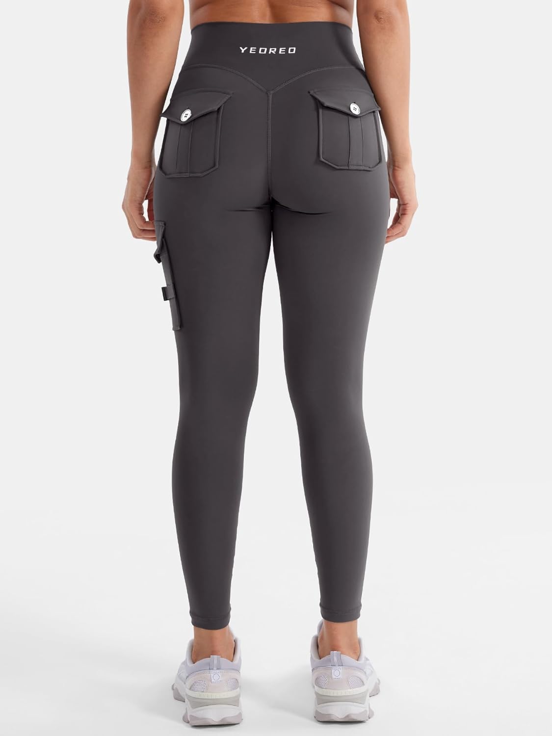 YEOREO CoreFlex Workout Cargo Leggings with Pockets for Women Hidden Scrunch Butt Lifting Leggings Gym Yoga Pants - Image 5