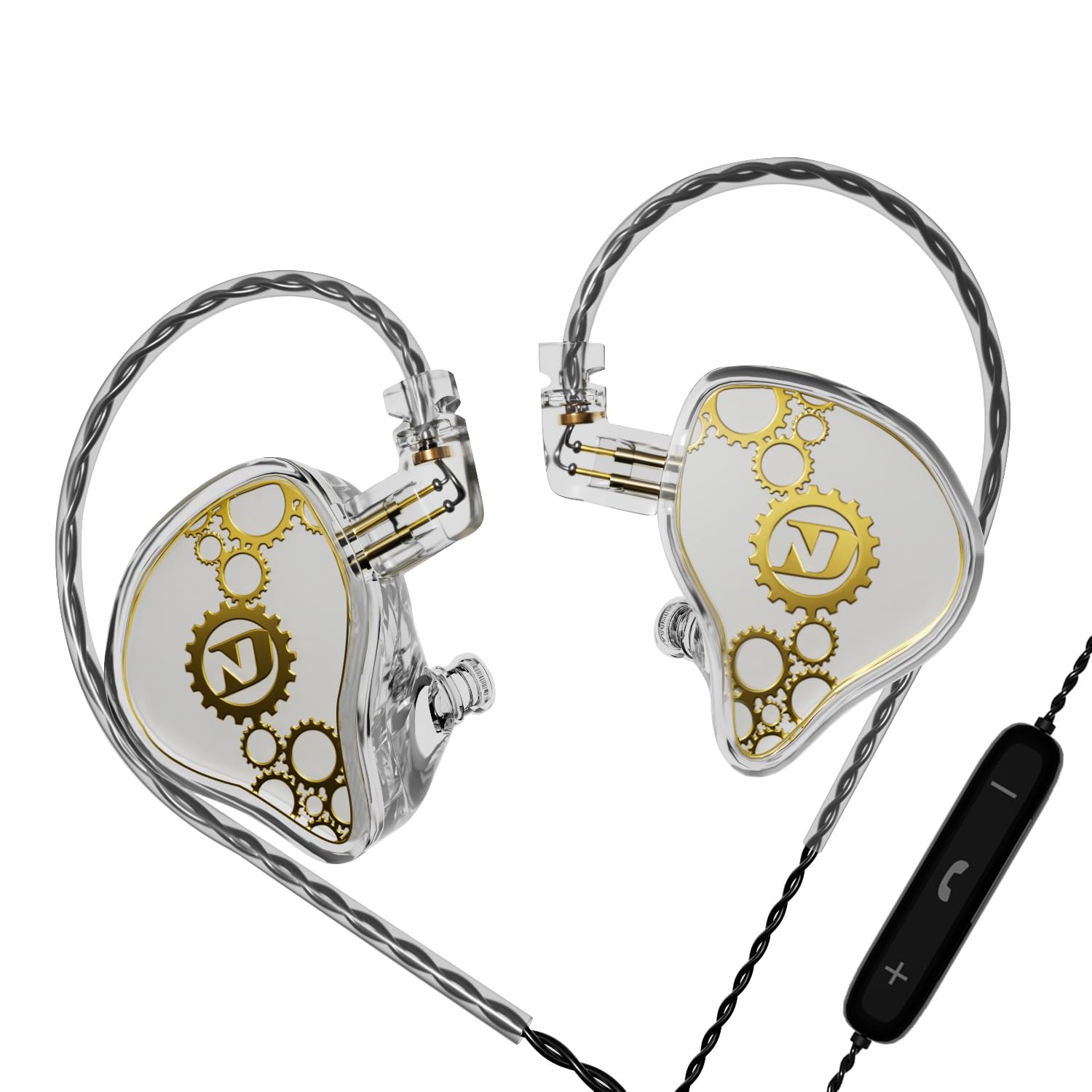 CCA ND Venus in Ear Monitor Headphones, 10mm Double Magnetic Dynamic Driver IEM Earphones, HiFi Wired Gaming Earbuds, 2 Pin Detachable Cable (with Mic