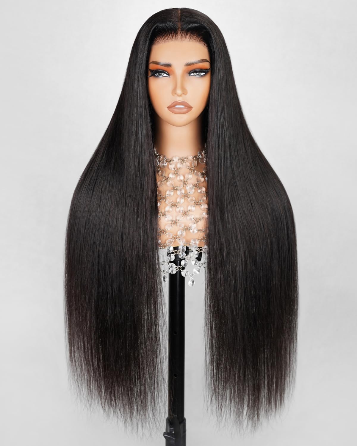 Arabella 6x5 Glueless Wigs Human Hair Pre Plucked Pre Cut Wear & Go Glueless Wig HD Lace Silky Straight Black Human Hair Wig 210% Density 12A Pre