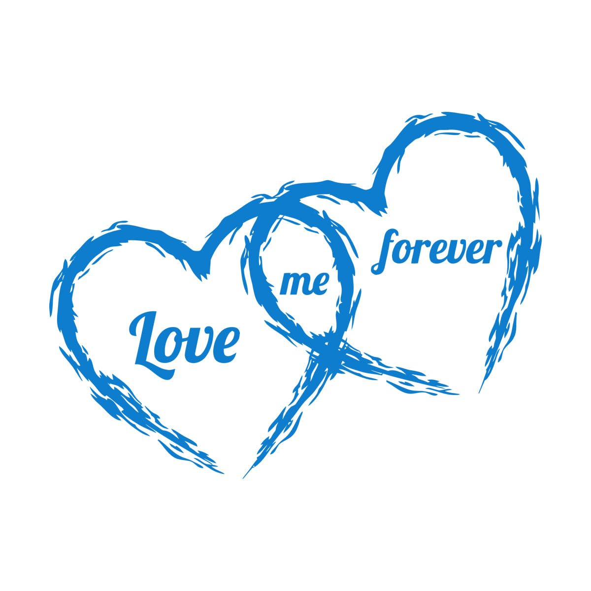 Vinyl Art Sticker Love Couple Heart Romantic 54x74.3cm Removable Without Leaving Glue Large Blue โ image 1