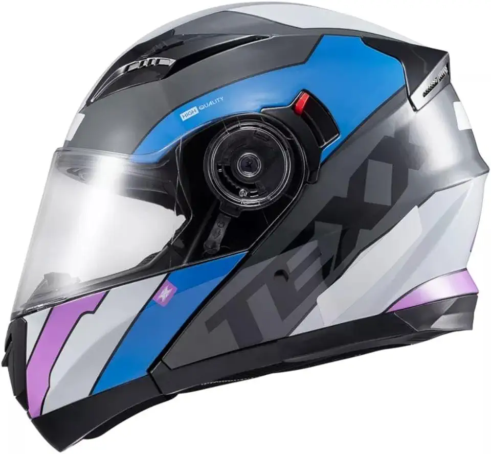 Capacete Texx Escamot Gladiator V3 Reisen Azul Rosa Branco 56