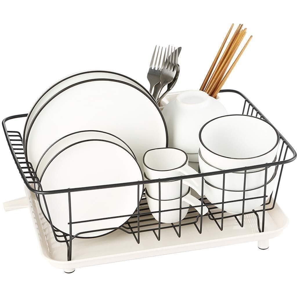 GTHTUHFD Spice Rack Organizer, Stainless Steel Hanging Dish Sink Drain Rack Kitchen Rack Supplies Storage Rack Pool Put Dish Rack Cupboard,Black