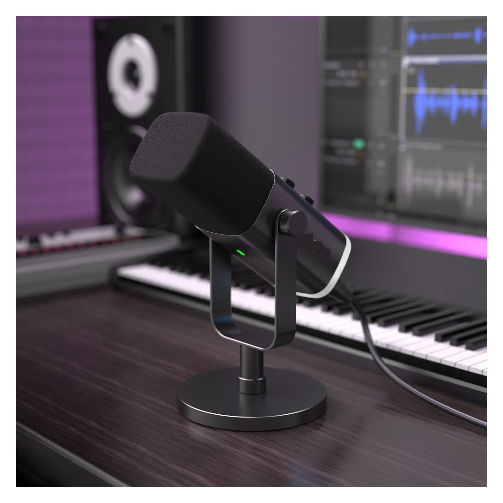 Micrófono dinámico USB/XLR con botón de silencio táctil y conector para auriculares para PC, PS4/5, mezclador, juegos, ideal para grabación y duplicación