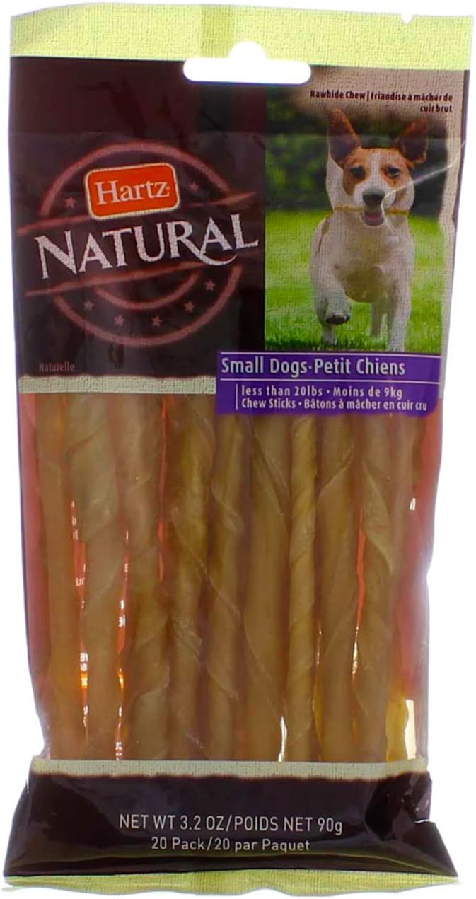 Hartz Rawhide Chew Sticks, Pack Of 20 Pet Rawhide Treat