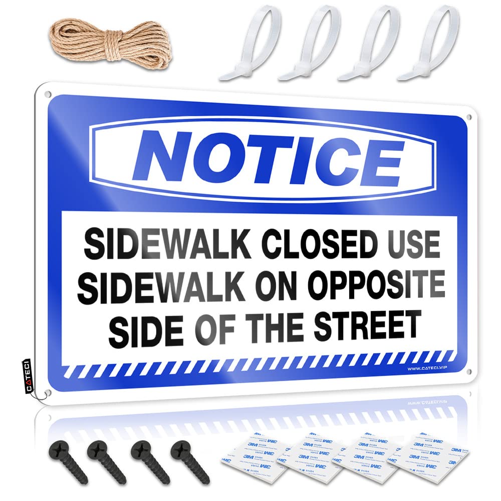 Little Man Cave Sign Notice Sidewalk Closed Use Sidewalk On Opposite Side Of The Street Tin Sign Metal Man Cave Decor Metal Vintage Signs(30X40CM)