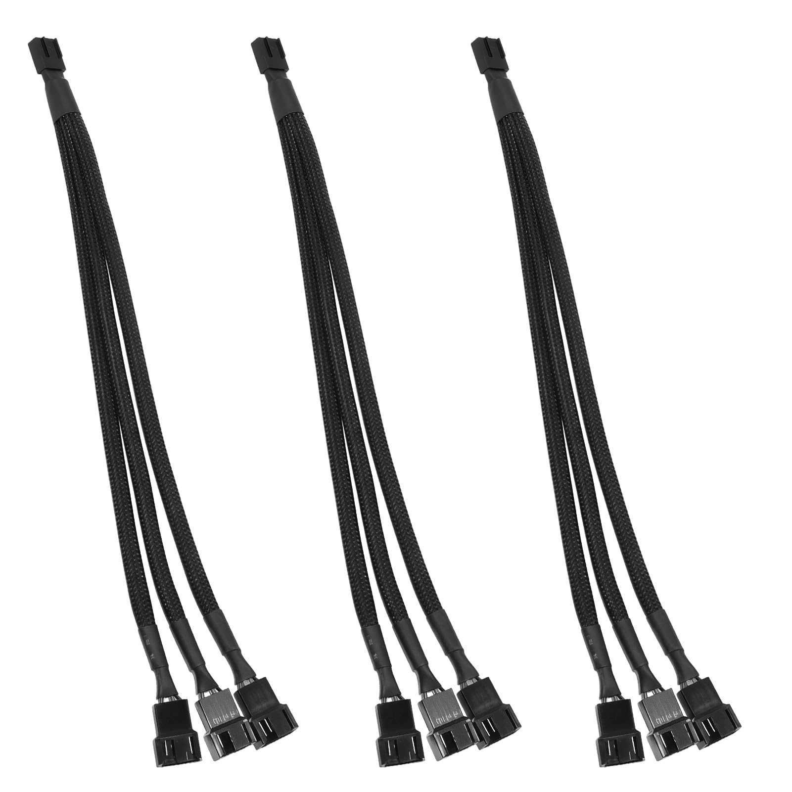 3 Pack Cable Divisor PWM 1 a 3 Vía 4 Pines, Cable Splitter PWM de 4 Pines para Ventilador PC, Splitter para Divisor de Ventilador con Funda Trenzada, Convertidor 1 a 3 para Computadora de Escritorio