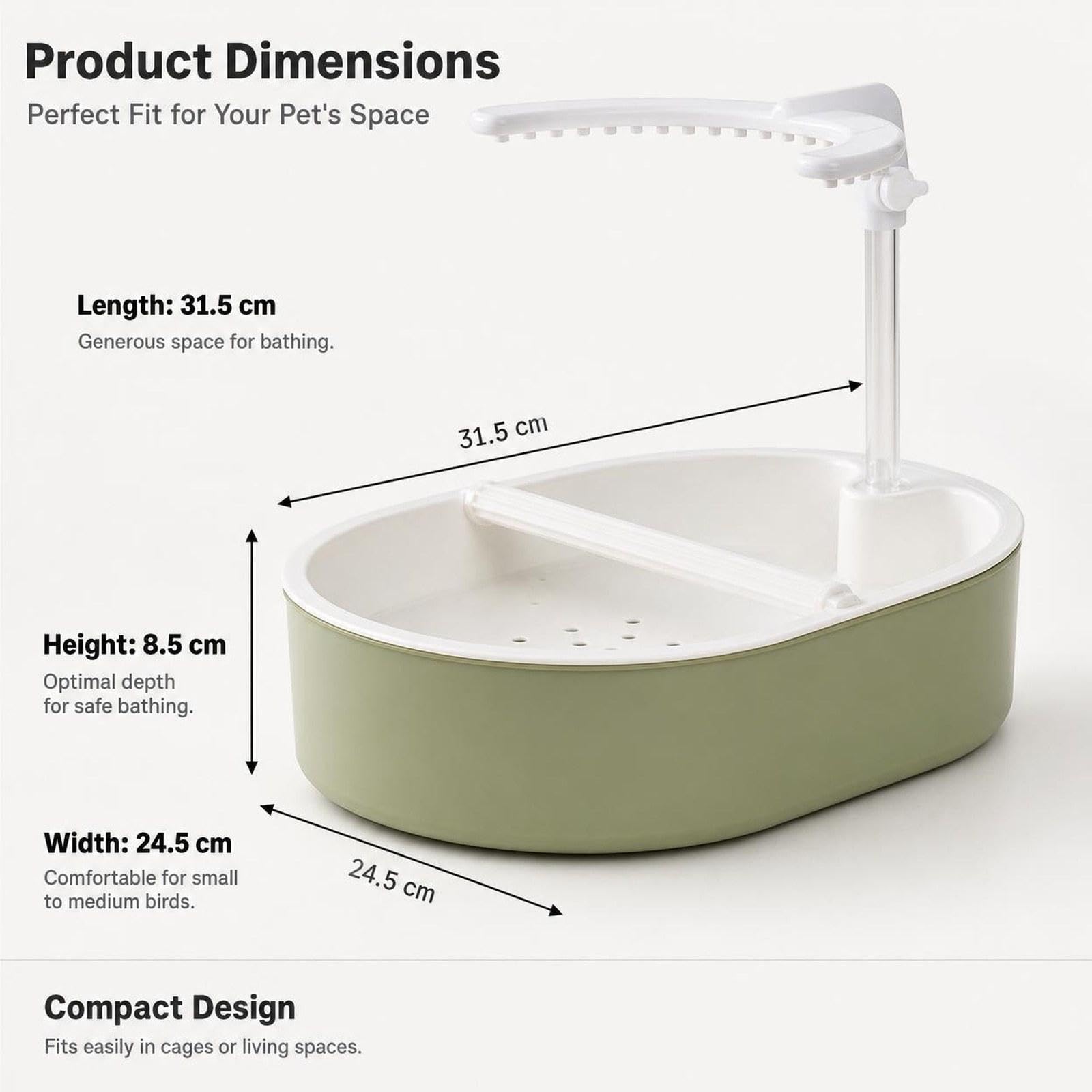Papageienbadewanne Automatisches Badehaus Vogelzubehör Stabiles Pp Material Multifunktional Einstellbar für Wellensittiche Papageien Paarvögel Heimanw, Weiß