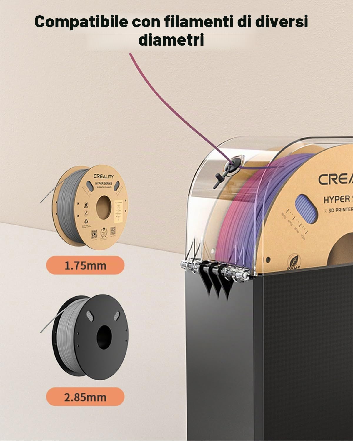 Creality Ufficiale Essiccatore per Filamenti, Essiccatore di Filamento per Stampante 3D con Ventola,Scatola di Stoccaggio per Essiccatore di Filamenti per Filamenti PLA ABS PETG TPU,Filament Dryer 2.0