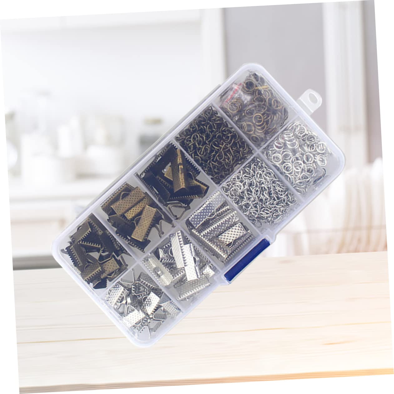 Lurrose 1110pezzi Chiusure Moschettone e Crimpare Per Braccialetti Antico Bronzo e Bianco k Accessori Per Fai Da Te Crimp End Clamps Per Collane e Bracciali Materiale Per Gioielli