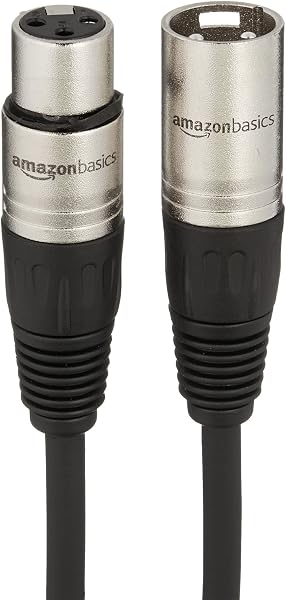 Amazon Basics Amazon Basics XLR Microphone Cable for Recording Studio Speaker, PA System, All Copper Conductors, 10 ft, Black in use