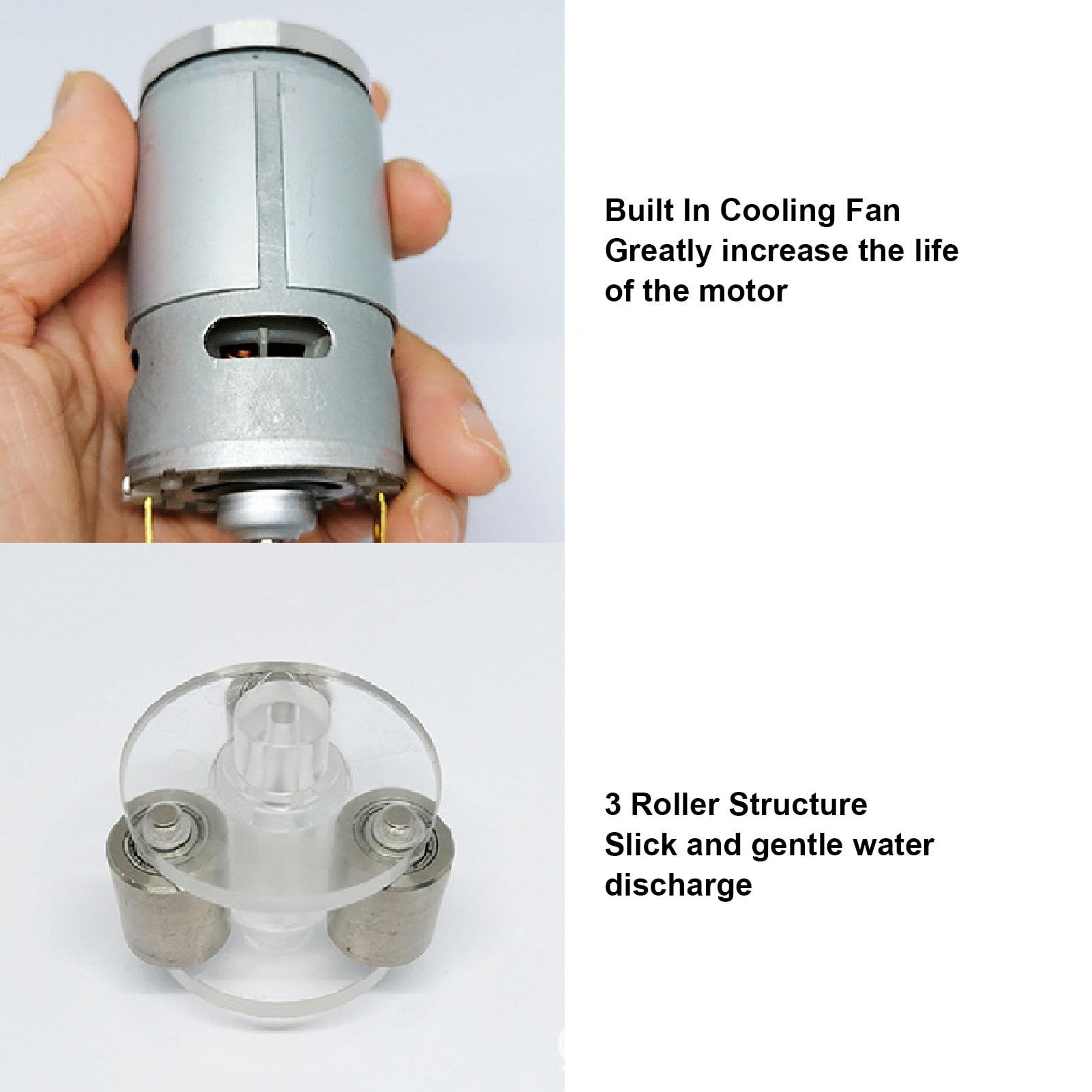 Pompa perystaltyczna do zmywarki SustVita 800 ml/min, silnik prądu stałego 24 V 0,45 A, dystrybutor pompy perystaltycznej cieczy z rurką 6,4 x 11,4 mm do naprawy sprzętu AGD (24 V)