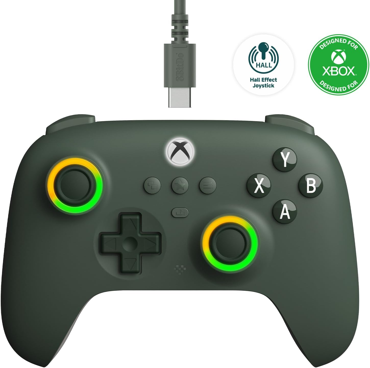 8Bitdo Ultimate C Wired Controller for Xbox, RGB Lighting Fire Ring and ...