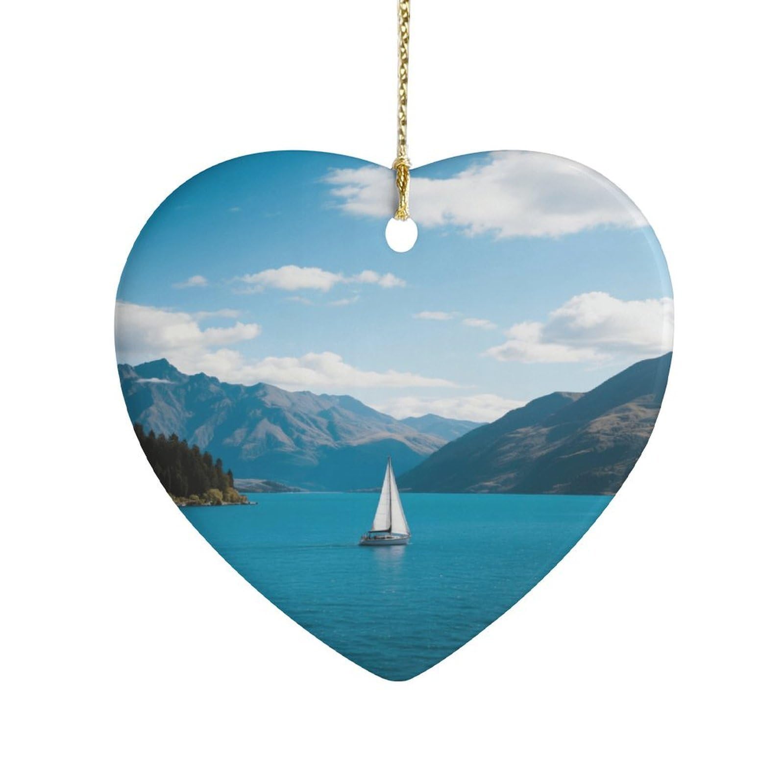 Fekiloot Style Mountains In The Distance Ceramic Ornament Home Decor Keepsake