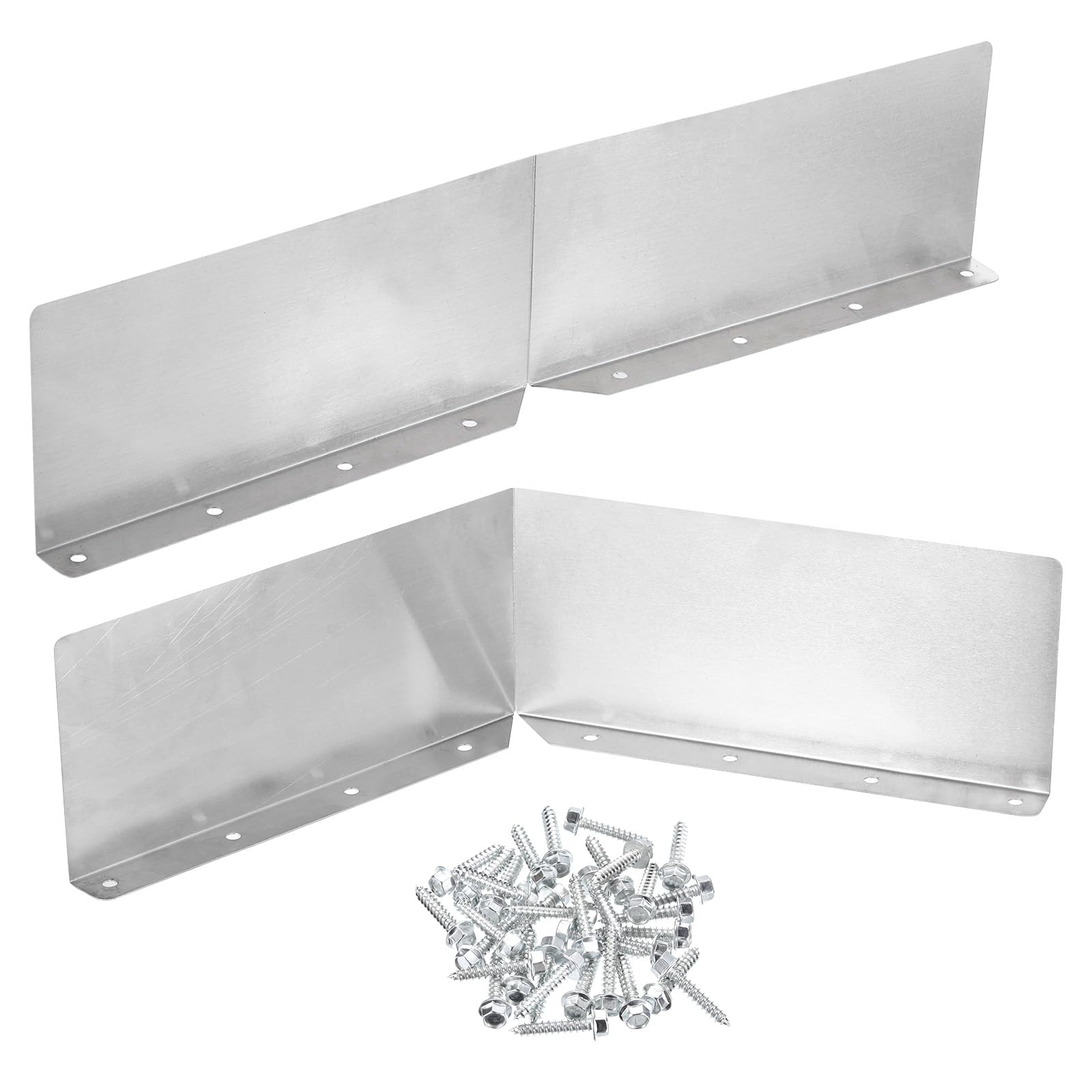 sourcing map 4pcs Gutter Valley Splash Guard, Downspout Diverter Roof Rain Diverter Roofing Gutter Splash Guards for Valley, Corner or Straight, 7.8 Inch