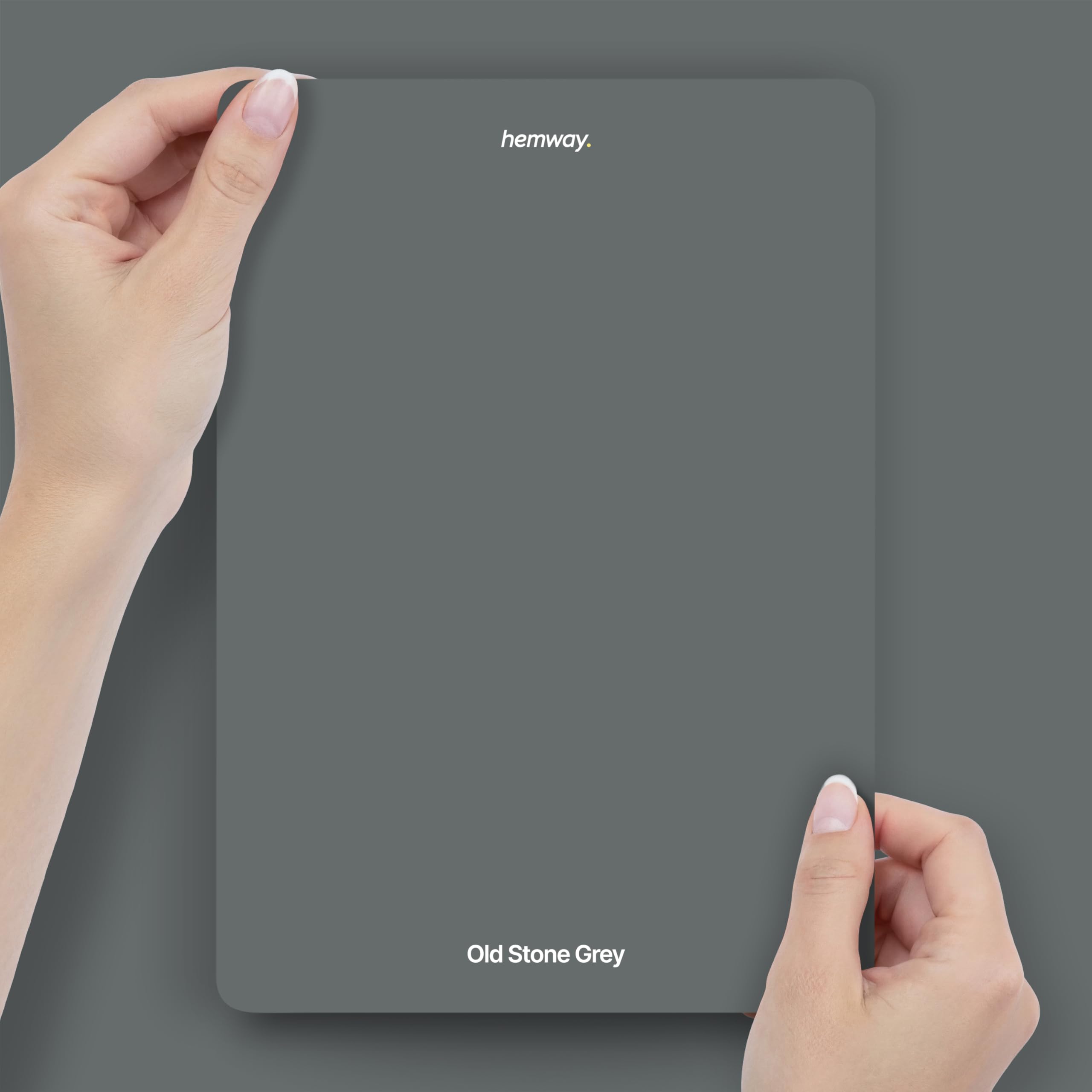 Hemway Old Stone Grey Peel & Stick Sample Chalk Paint | A5 Accurate Colour Swatch, Mess-Free Alternative to Paint Tester Pots, Easy To Use, Eco-friendly, for Interior Furniture & Walls