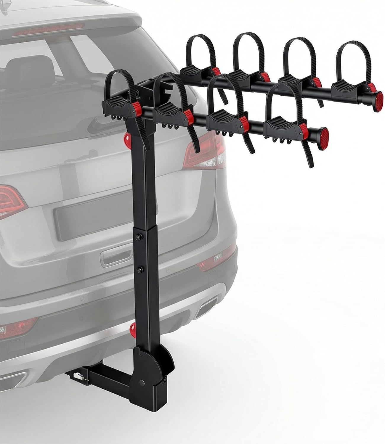 Bike Rack for Car, Truck, SUV, Tilting Foldable Bike Rack with 2 Inches Hitch and Adjustable Cradles, 2-3 Bike Hitch Rack, Up to 165 LBS, Double Lock Design, Black