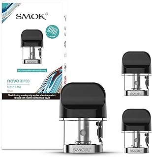 Genuine Smok Novo 2 Pod - Pack of 3 2mL [1.0ohm Mesh] Works With Novo 2 Kit, Novo 2S Kit, Novo 2X Kit, Novo 2C Kit No Nicotine