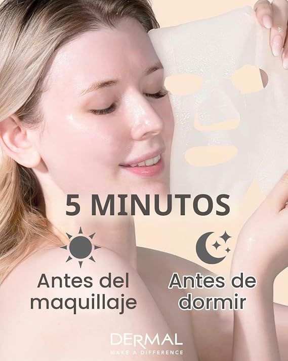 DERMAL Korean Tissue Face Masks, 16 Types, Collagen, Set A